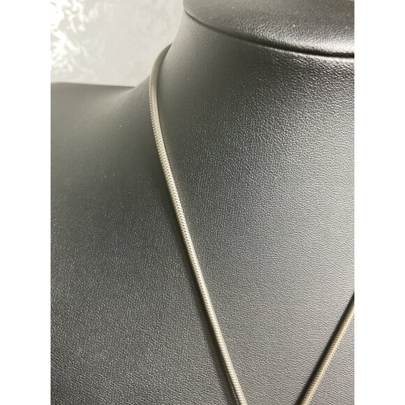 Silver Snake Chain Necklace With Rose Quartz Pendant - Picture 4 of 6